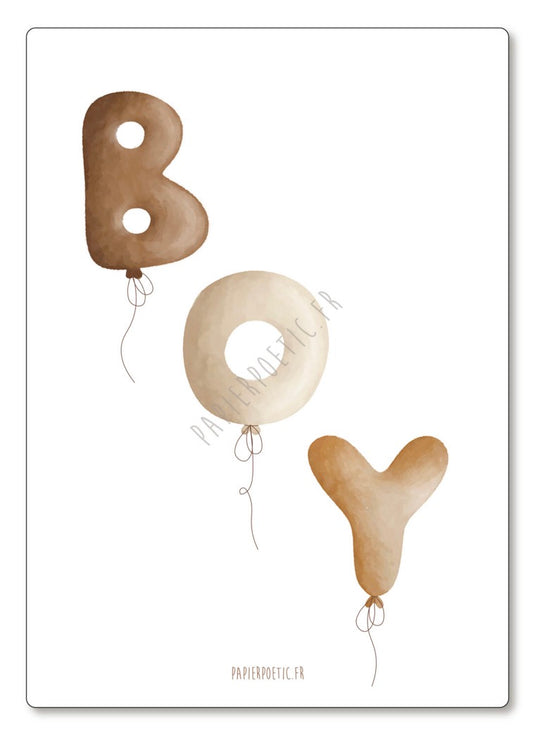 Carte Ballons BOY