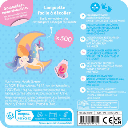 Boîte 300 gommettes métal - licornes