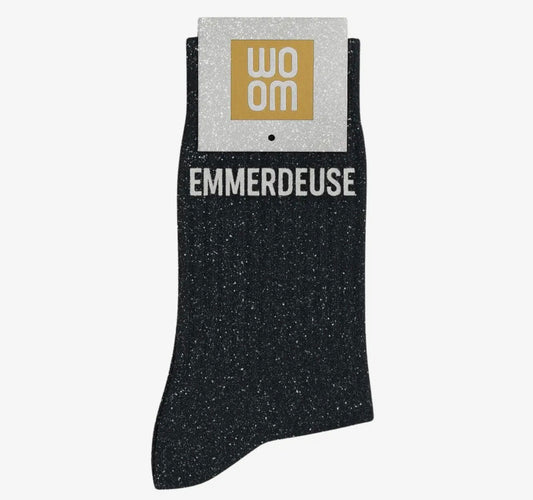Chaussettes à paillettes - Emmerdeuse noir