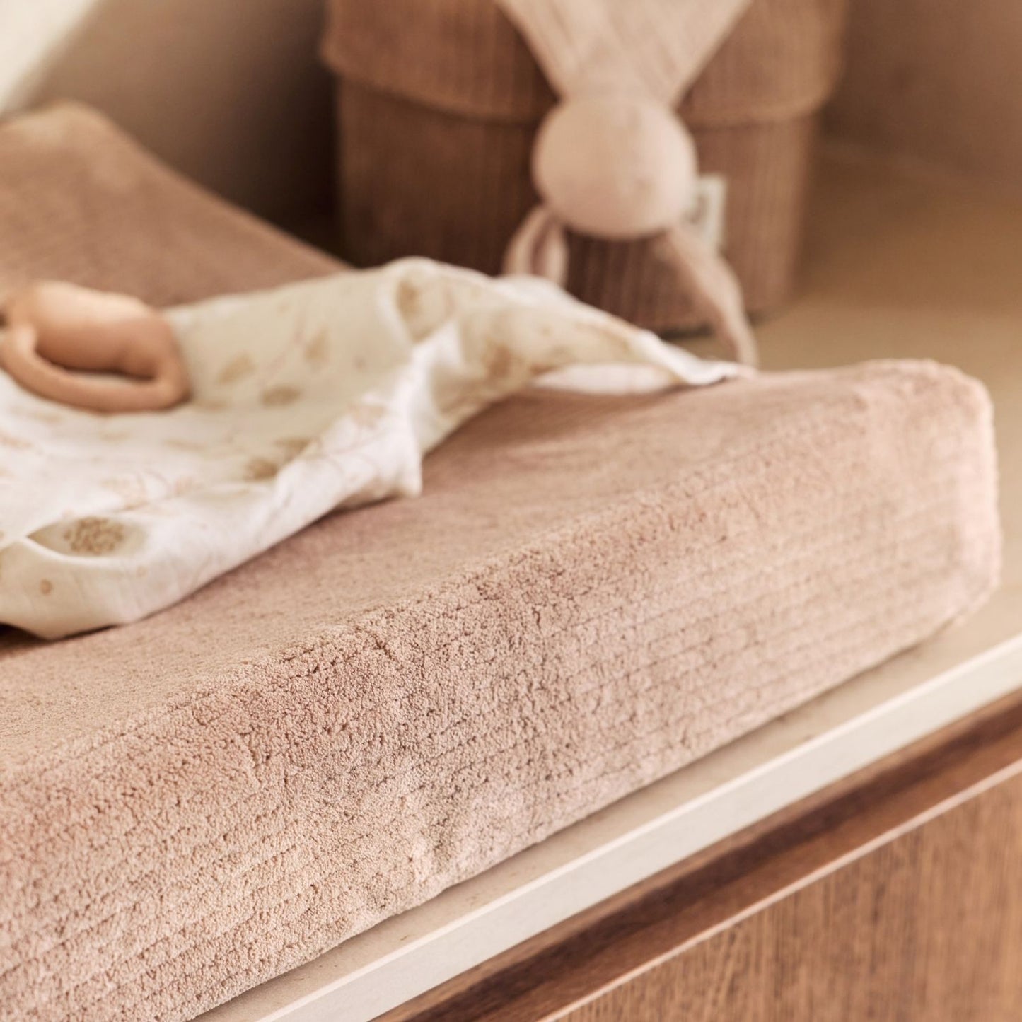 Housse Matelas à Langer - Cloudy Rib milky coffee