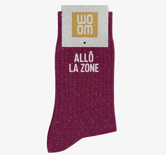 Chaussettes à paillettes - Allo la Zone - violet