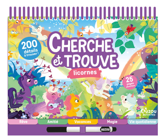 Bloc note Cherche et trouve licorne
