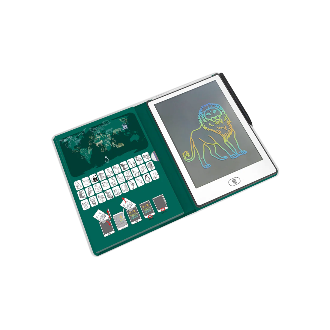Kidydraw mini - Tablette à dessin Animaux du monde