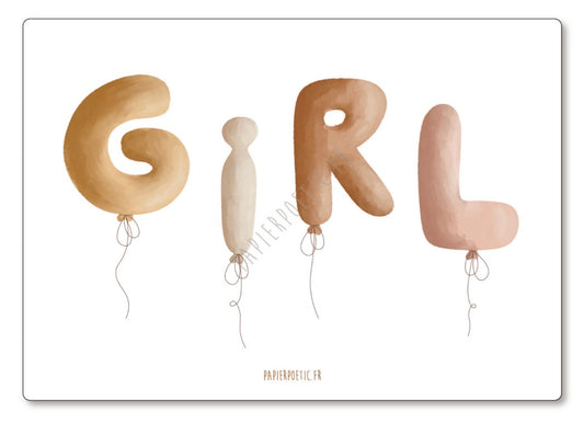 Carte Ballons GIRL