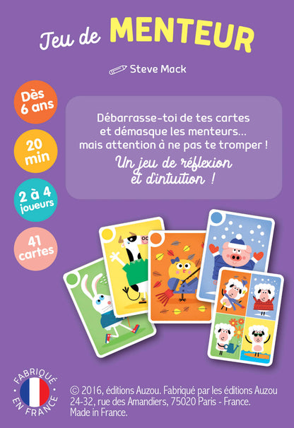 Jeux de cartes - Mon premier jeu de menteur des animaux de la ferme