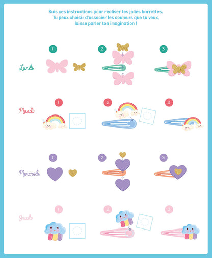 Mon coffret d'artiste - Mon semainier de barrettes Arc en ciel