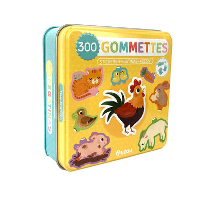 Boîte 300 gommettes métal - La ferme