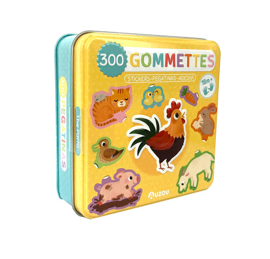 Boîte 300 gommettes métal - La ferme