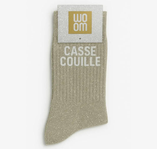 Chaussettes à paillettes - Casse Couille Beige