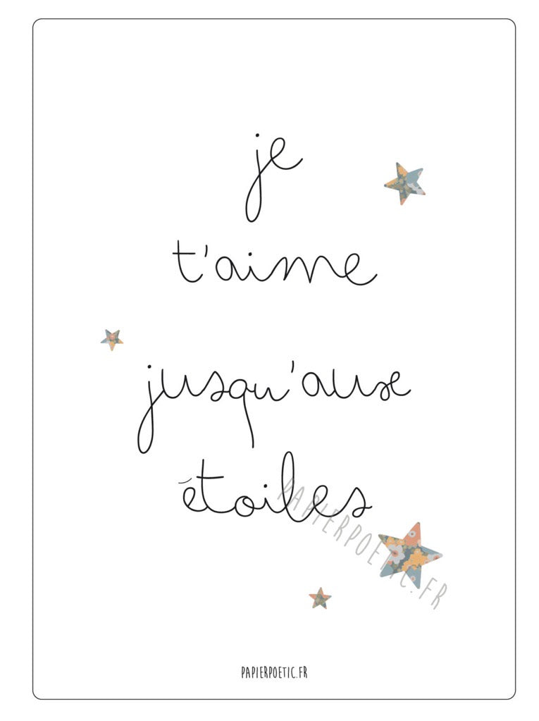 Carte Je T’aime Jusqu’aux Étoiles