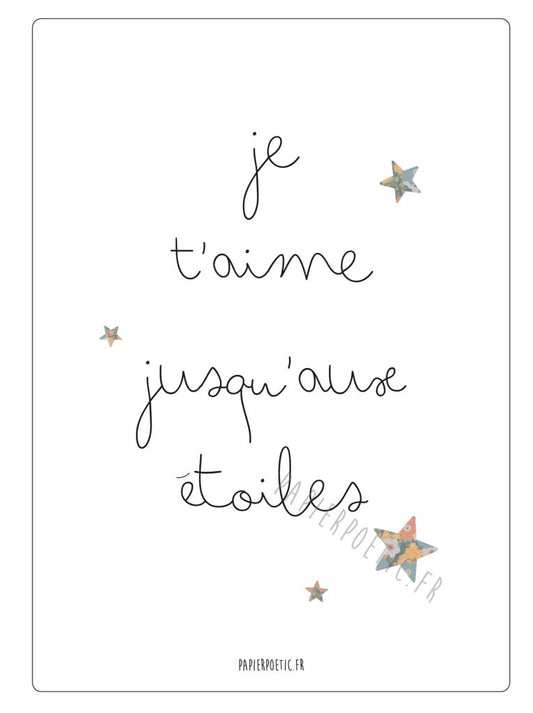 Carte Je T’aime Jusqu’aux Étoiles