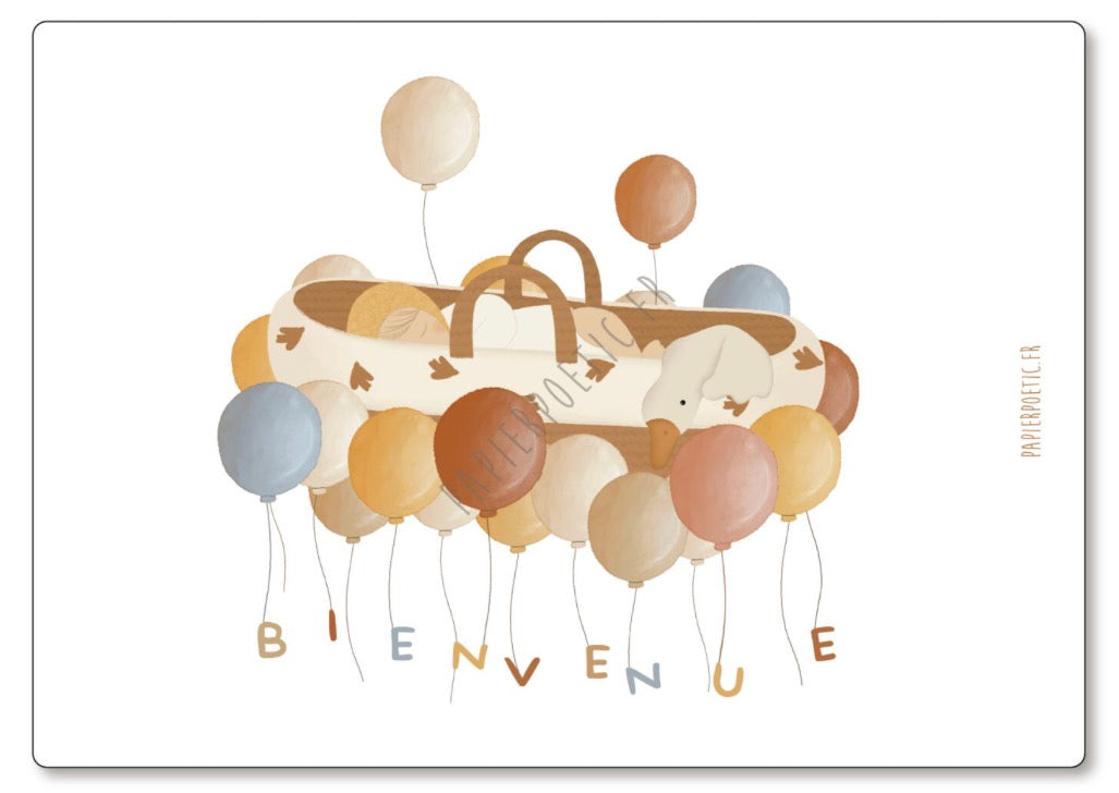 Carte Berceau Ballons