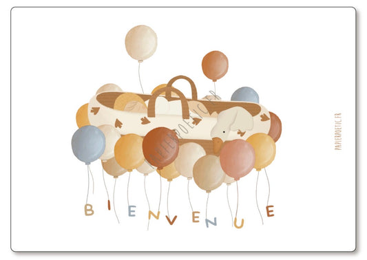 Carte Berceau Ballons