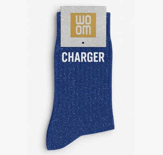 Chaussettes à paillettes - Charger Bleu