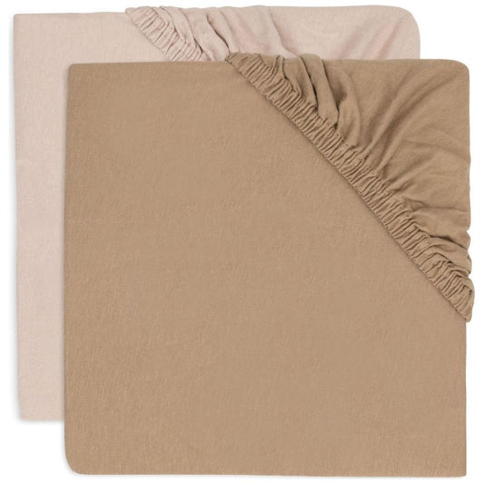 Drap-housse pack 2 - Jersey - Wild Rose / Biscuit