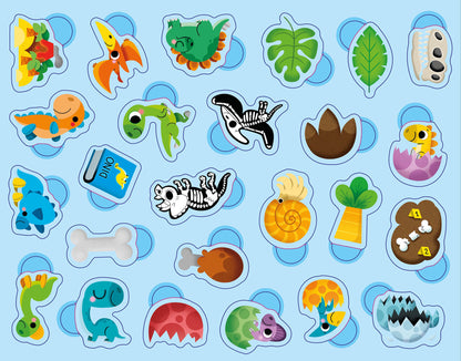 Boîte 300 gommettes métal - Dinosaures