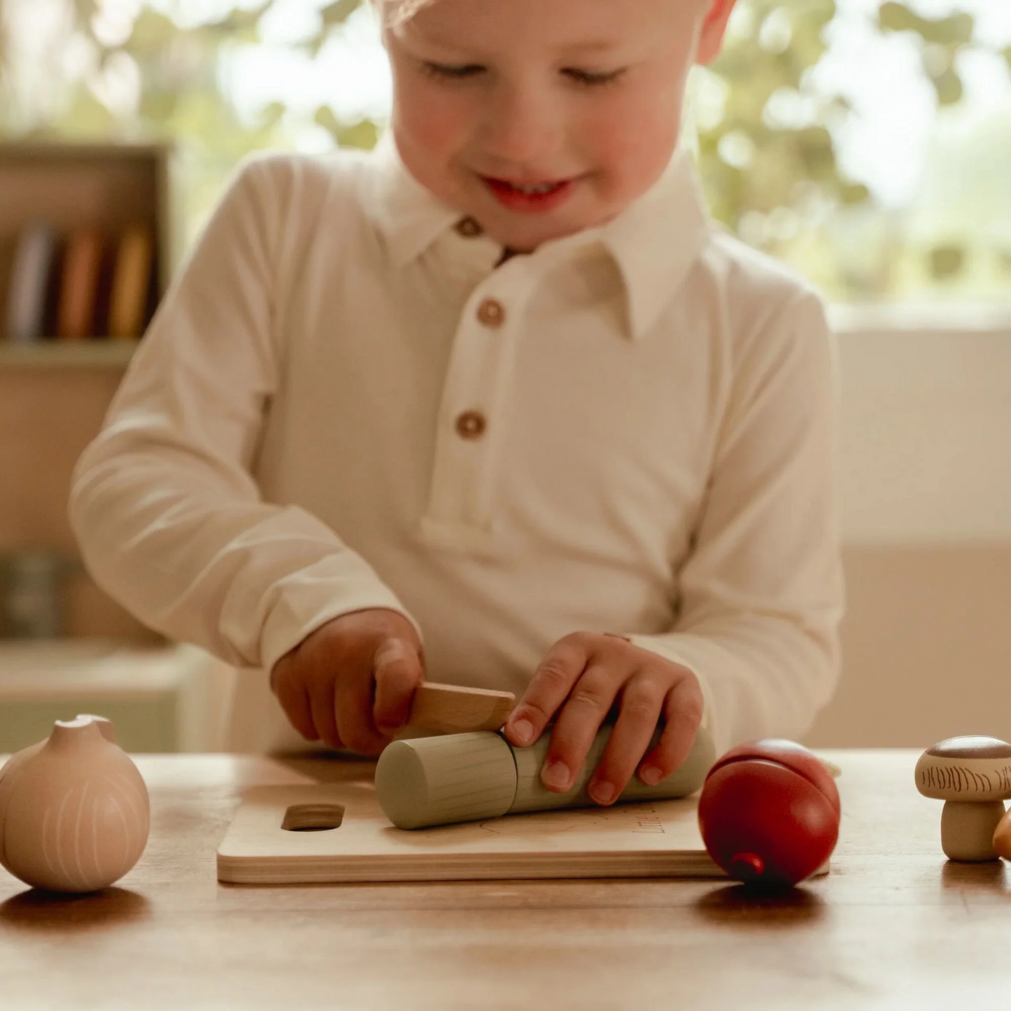 Légumes à découper en bois