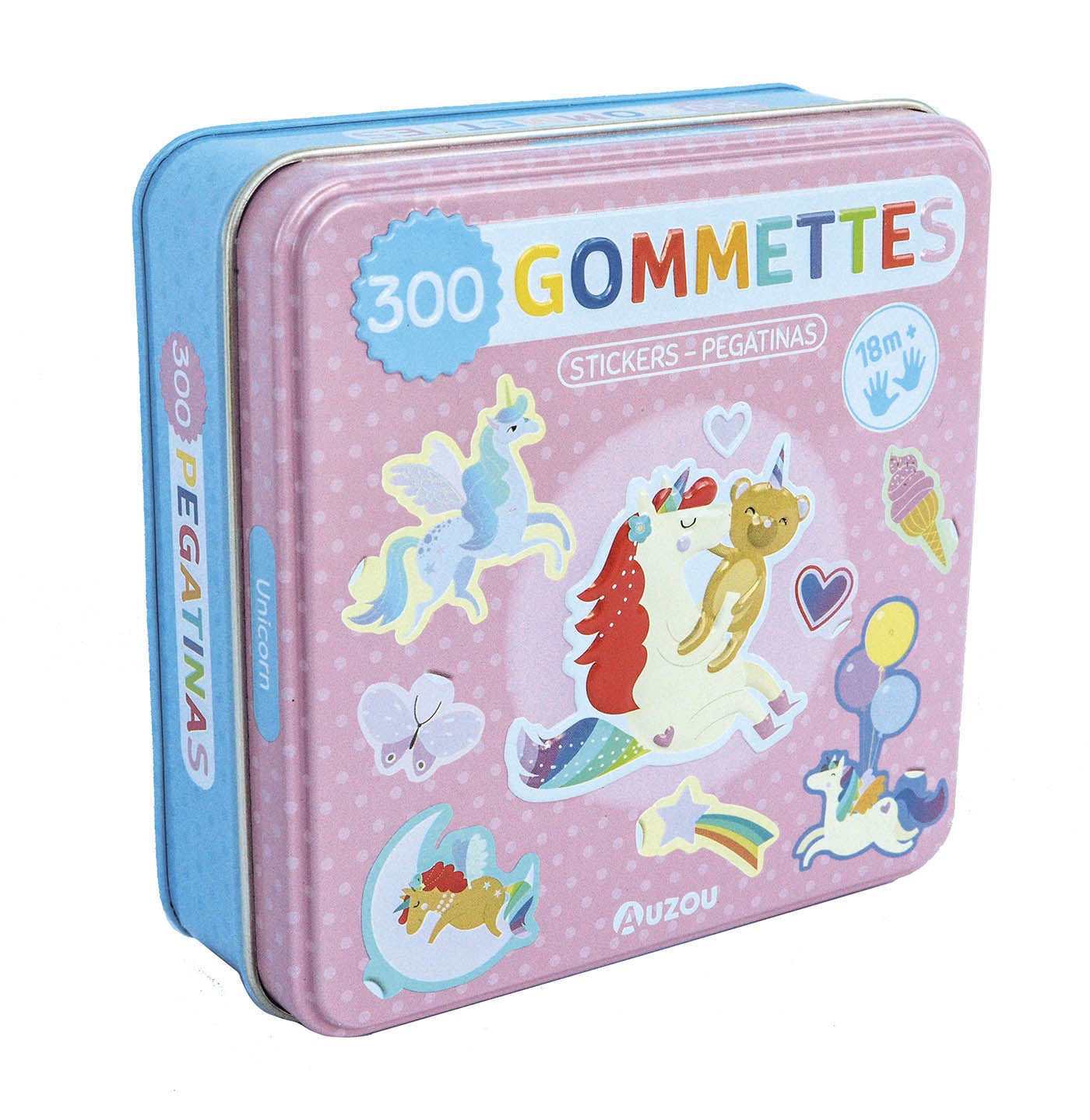Boîte 300 gommettes métal - licornes