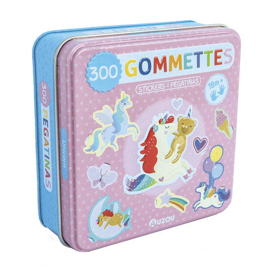 Boîte 300 gommettes métal - licornes