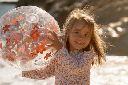 Ballon de plage 3D - Pink Flowers - 35 cm
