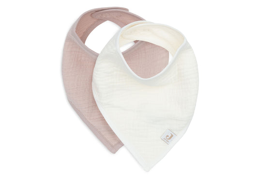 Bavoir Bandana - Velvet Rib - Rose/oatmeal