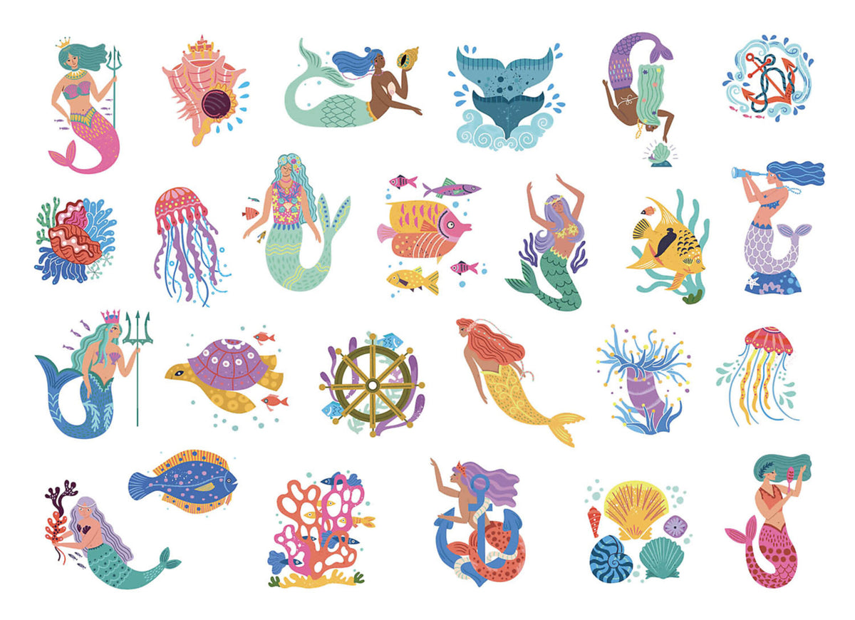 Mes p'tits tattoos - Sirènes et océans