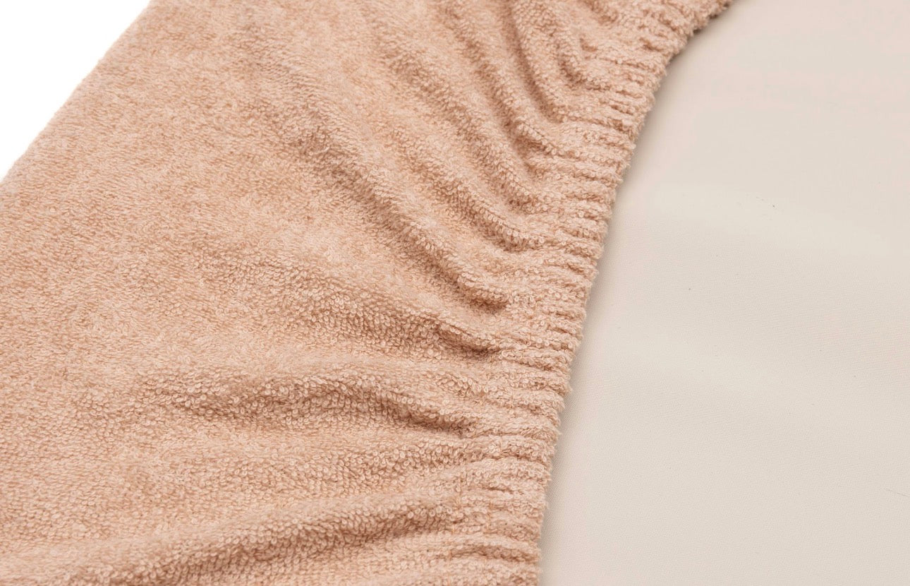 Housse Matelas à Langer Éponge Duo - rose et biscuit