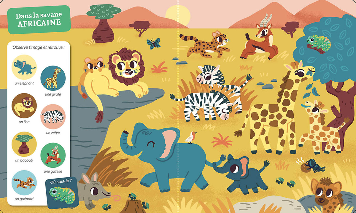 Cherche et trouve des tout-petits - la jungle et la savane