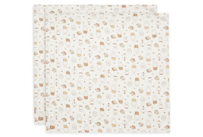 Lange Gaze de Coton 115x115cm - Miffy Family Farm - 2 Unités