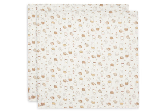 Lange Gaze de Coton 115x115cm - Miffy Family Farm - 2 Unités