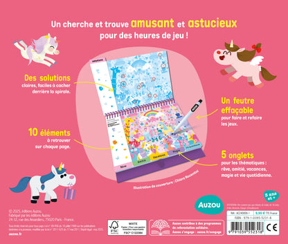 Bloc note Cherche et trouve licorne