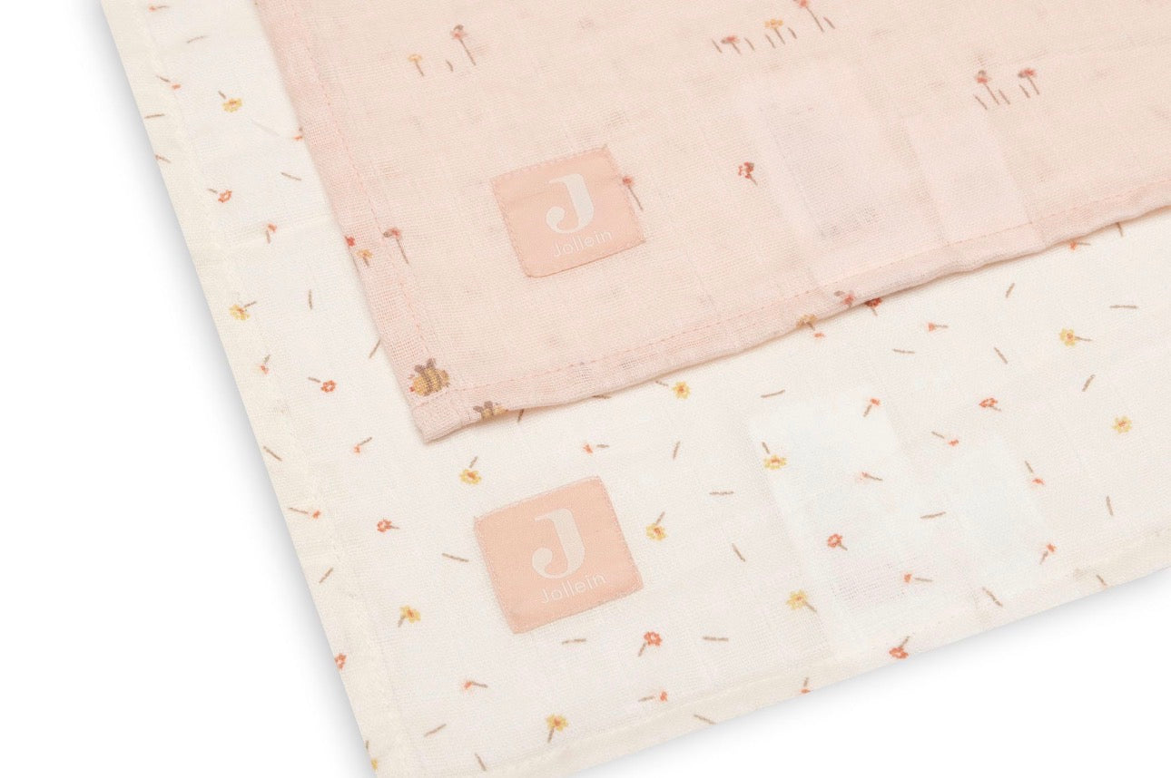Lange Gaze de Coton 115x115cm - Pretty Picnic - 2 Unités