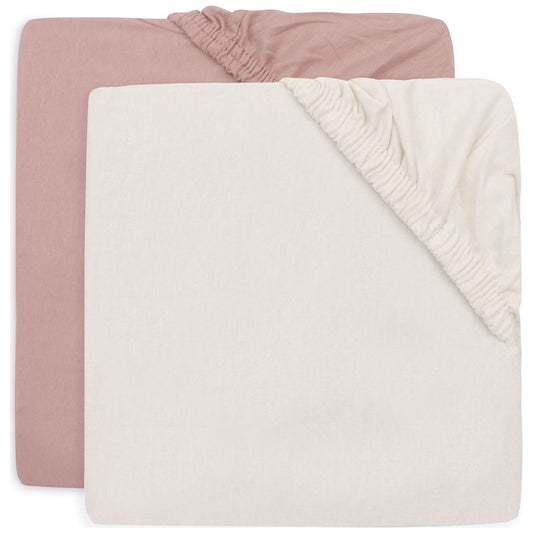Drap-housse pack 2 - Jersey - wild rose / Ivory