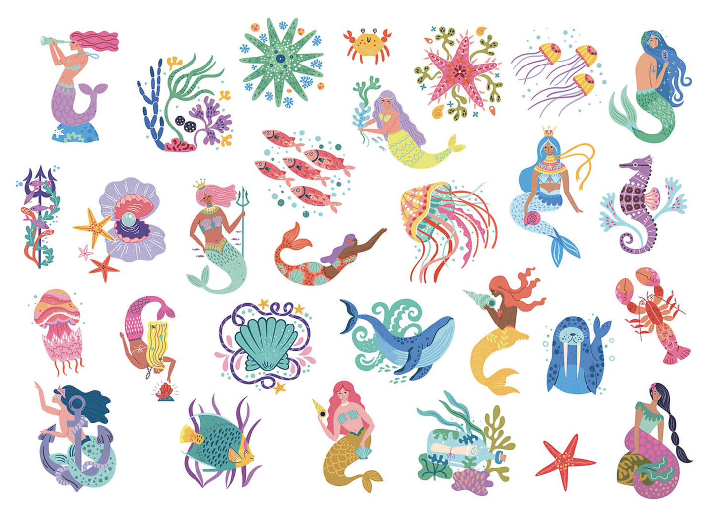Mes p'tits tattoos - Sirènes et océans