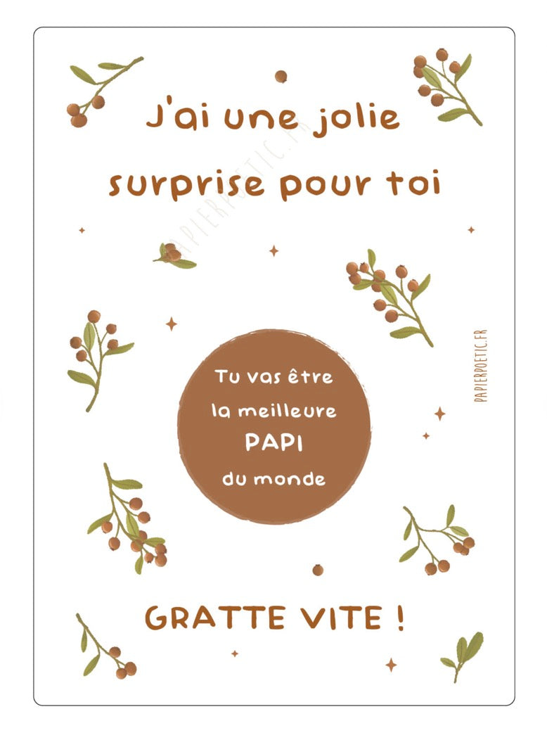 Carte À Gratter Papi Fleuri Multico