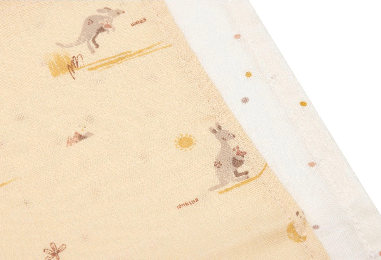 Serviette Gaze de Coton 31x31cm - Kangaroots - par 3