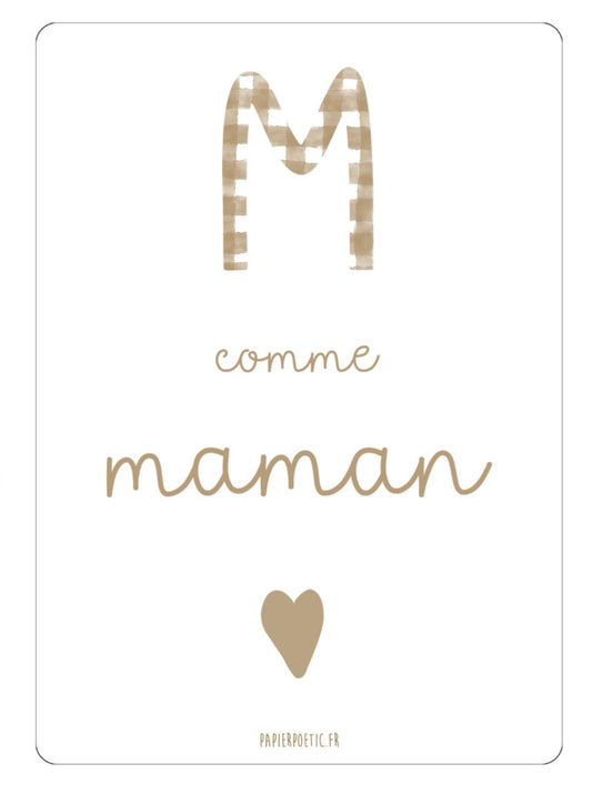 Carte M Comme Maman