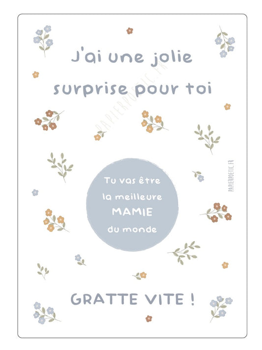 Carte À Gratter Mamie Fleuri Multico