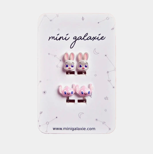 Boucles d’oreilles à clips enfant - lapin et créatures