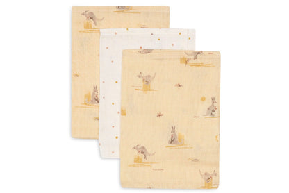 Gant de Toilette Gaze de Coton - Kangaroots - par 3