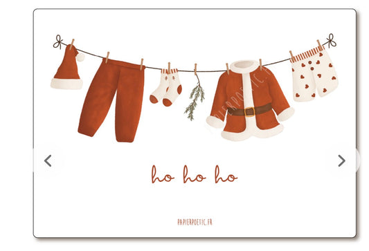 Carte Fil À Linge Du Père Noël