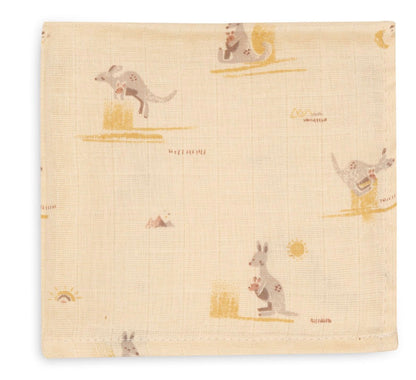 Serviette Gaze de Coton 31x31cm - Kangaroots - par 3