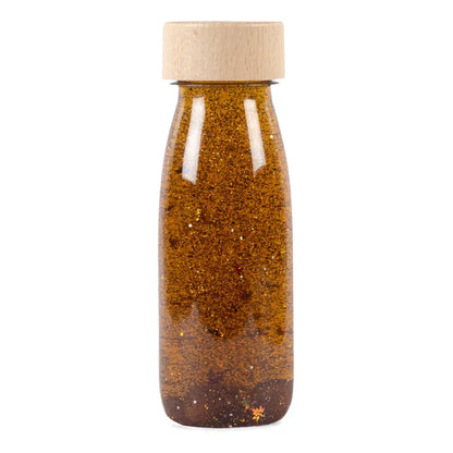 Bouteille sensorielle à paillettes - sienne