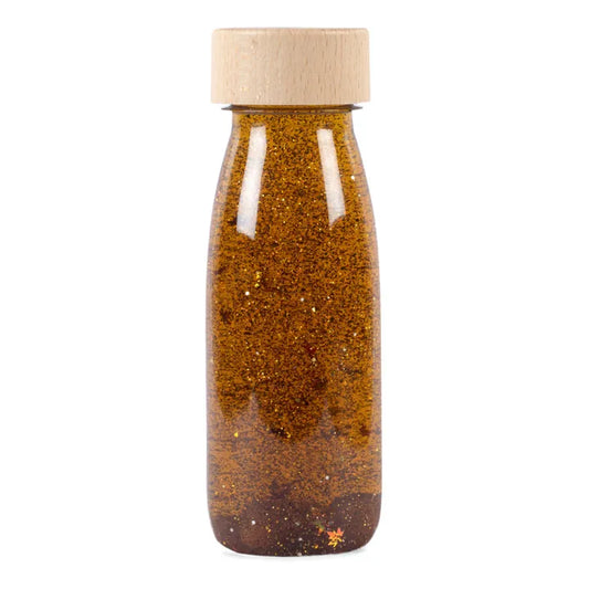 Bouteille sensorielle à paillettes - sienne