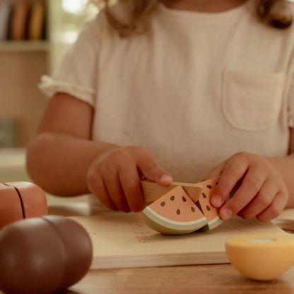 Fruits à découper en bois