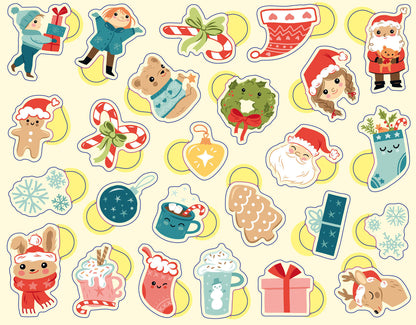 Boîte 300 gommettes métal - Noël
