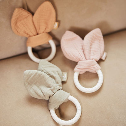 Anneau de Dentition - Bunny Ears Olive Green