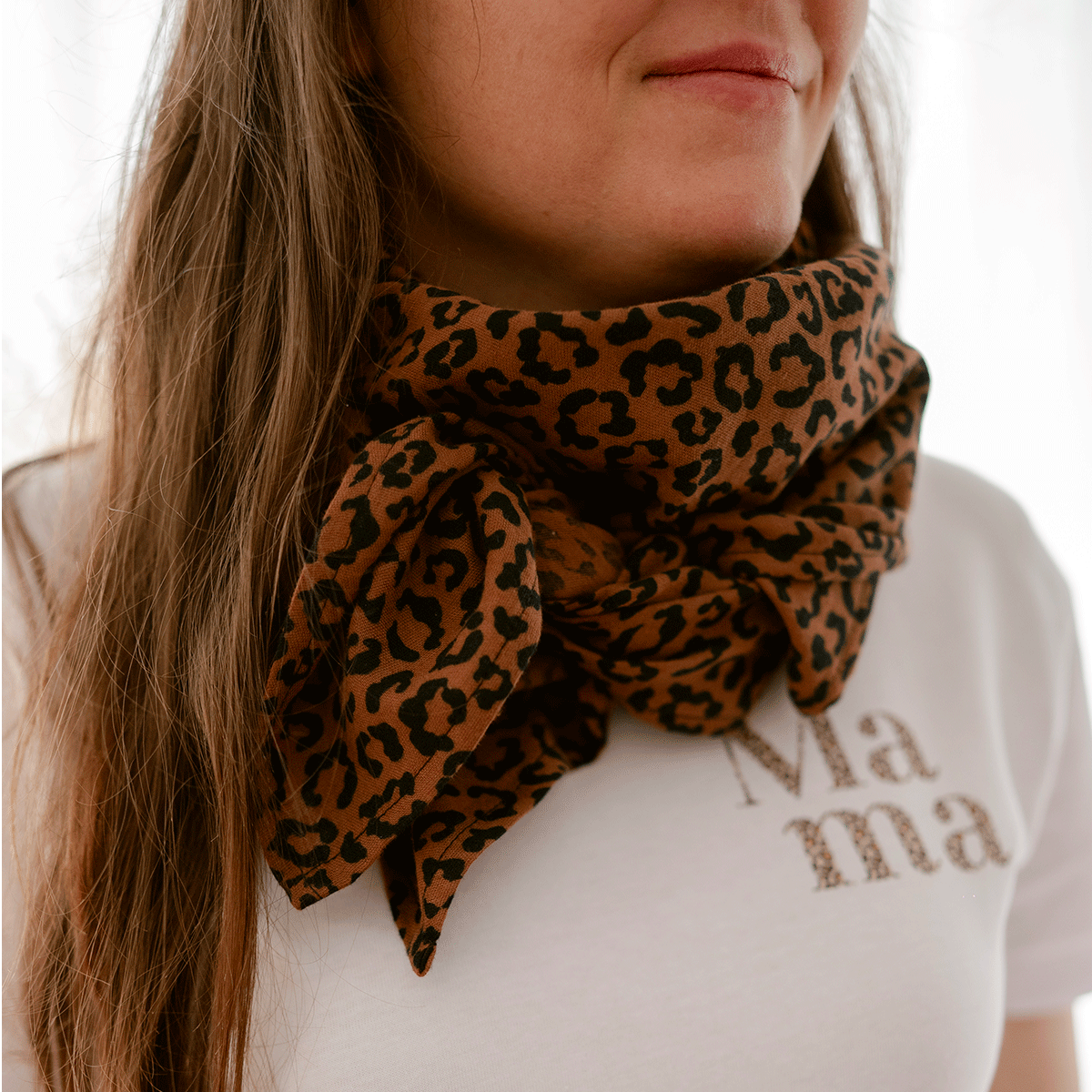 Grand Foulard - Léopard foncé