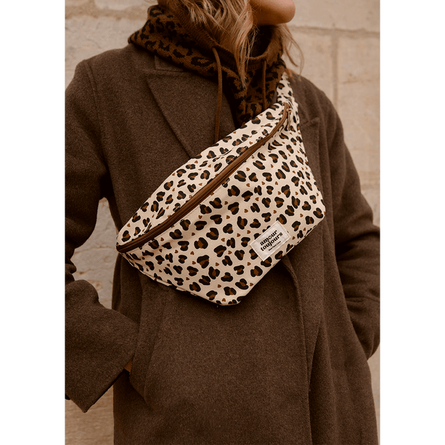 Sac banane adulte coton - Léopard coeur, Amour toujours
