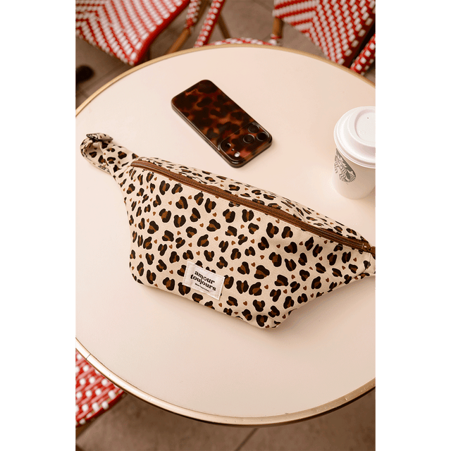 Sac banane adulte coton - Léopard coeur, Amour toujours